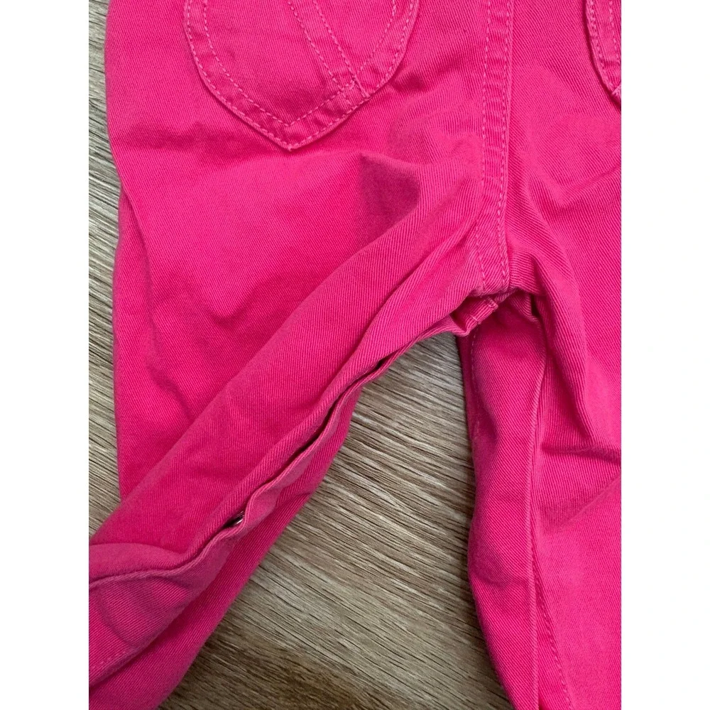 Vintage OshKosh Pink Heart‎ Overalls Denim Adjustable Straps Baby 6m Y2k Preppy